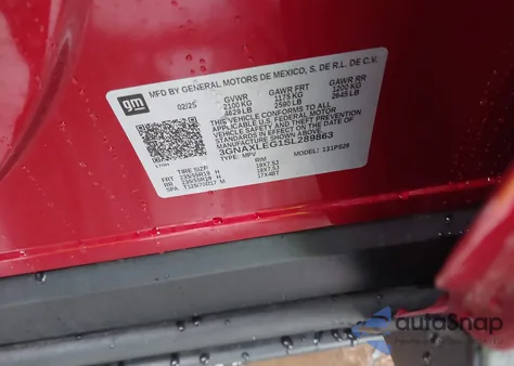 2025 Chevrolet Equinox Fwd Rs из США, поврежденный, VIN 3GNAXLEG1SL289863